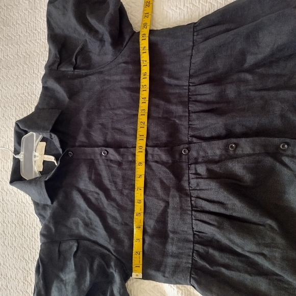 Crown Linen Designs Phoebe Tiered Dress Black Sz S - Picture 9 of 10